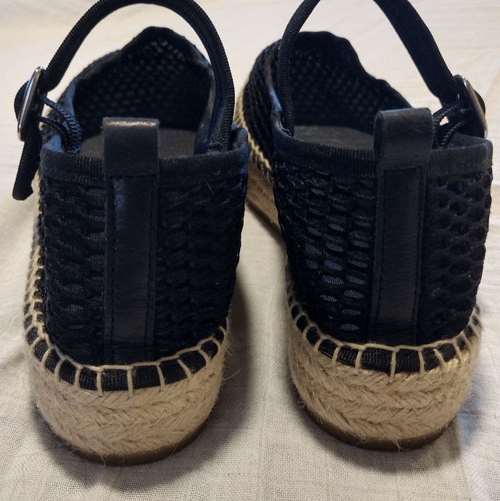 Maeve Black Mesh Espadrille Flats with Jute Sole - Picture 8 of 12